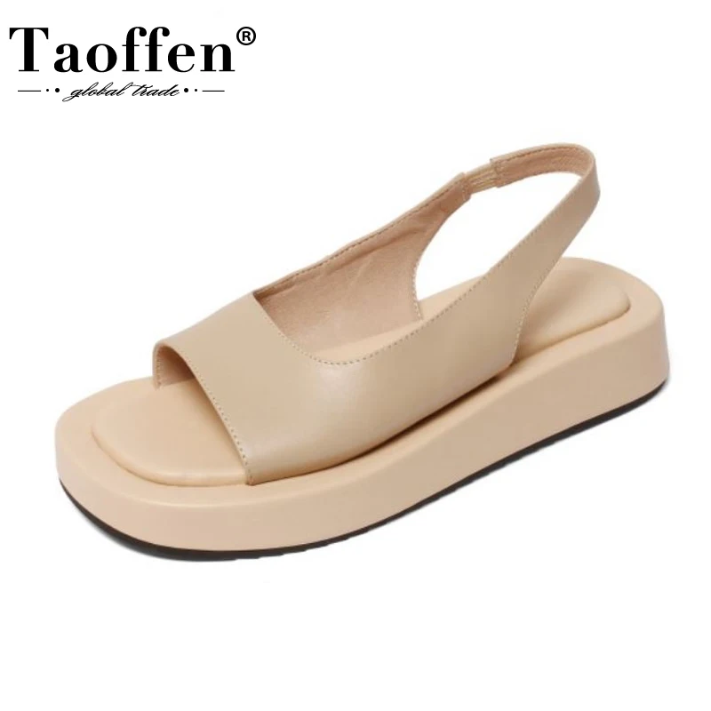 

Taoffen/размеры 34-43; Новые летние босоножки; Женская летняя обувь из натуральной кожи; Женская обувь на толстой подошве; Популярная однотонная ж...