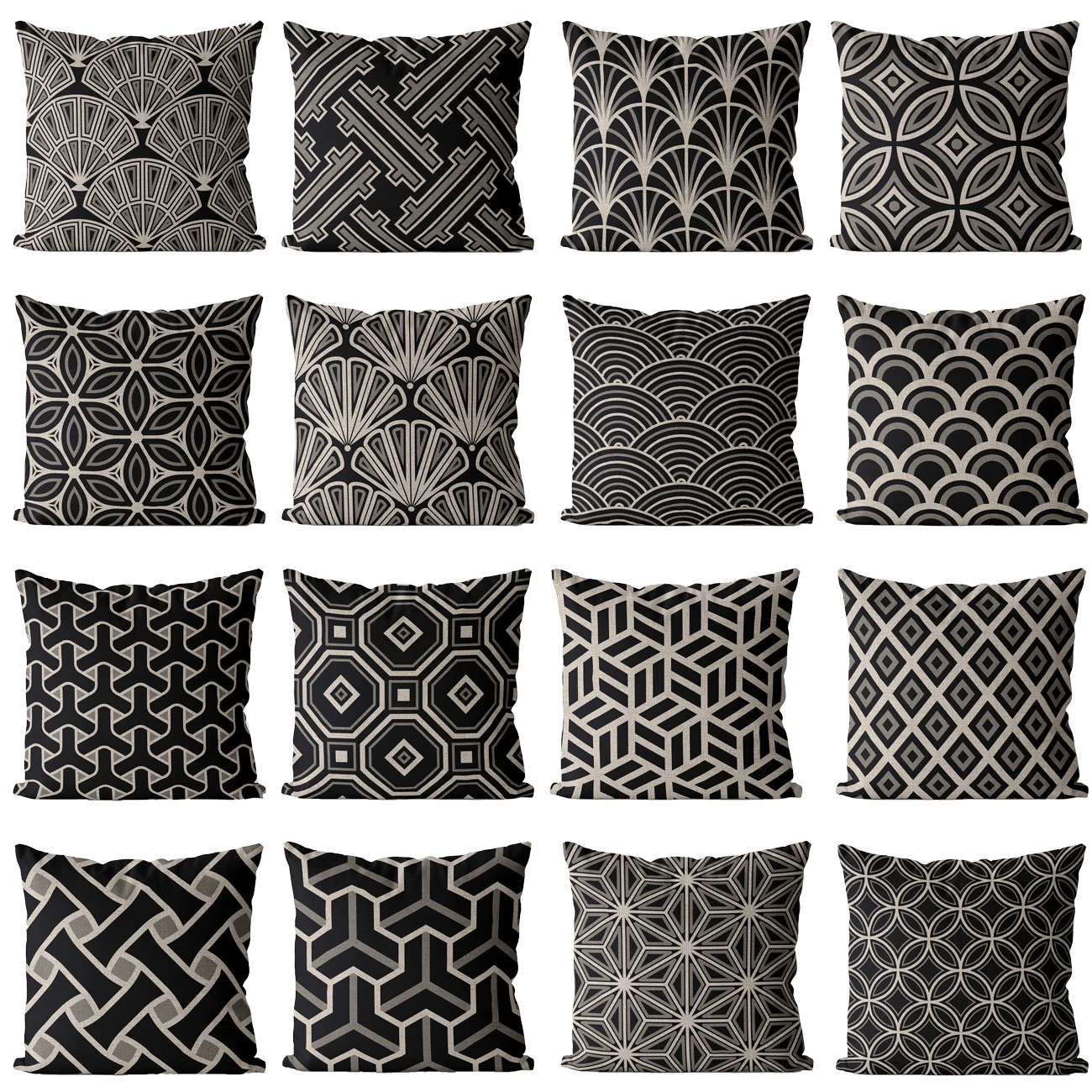 

Home Decor square Pillow Cover For Home Simple black and whiteArt Style Square Pillow Cushion Cover Without Core 45x45 40x40