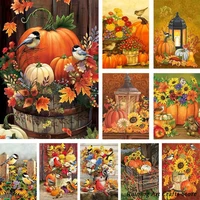 5d diy diamond painting pumpkin sunflower bird embroidery full drill cross stitch kits mosaic pictures home decoration no frame