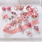 18 шт.компл., новые детские заколки для волос с милым мультяшным цветком, заколки для волос для девочек, милые цветные заколки для волос, Детские милые аксессуары для волос