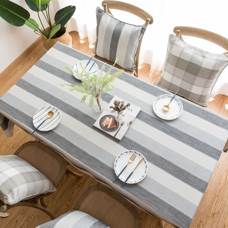 

Classic Plaid Decorative Linen Tablecloth Waterproof Oilproof Rectangular Wedding Dining Table Cover Tea Table Cloth