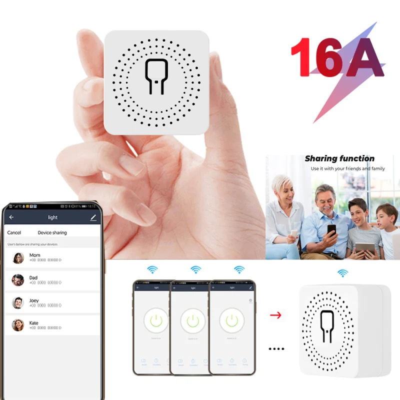 

16A /10A Mini Tuya Zigbee WiFi Switch Led Light Smart Life Push Module Supports 2 Way APP Voice Relay Timer Google Home Alexa