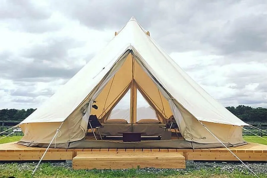 

5m Luxury Glamping Cotton Canvas Oxford Bell Tent Outdoor Glamping Tent cosplay tent