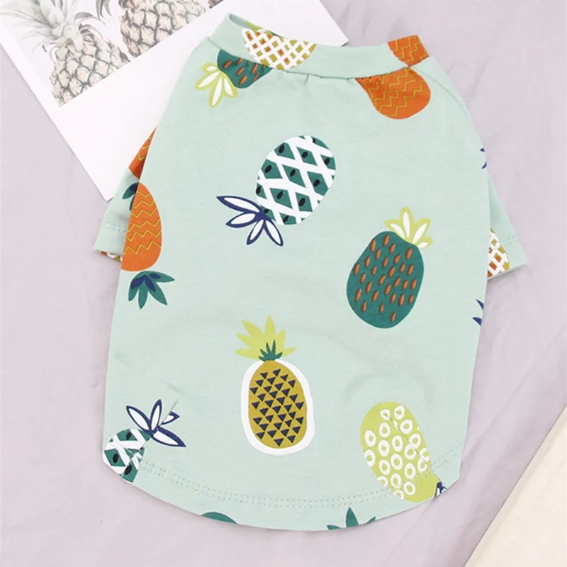 Летнее платье с рисунком ананаса щенок собака платья изображением кота для