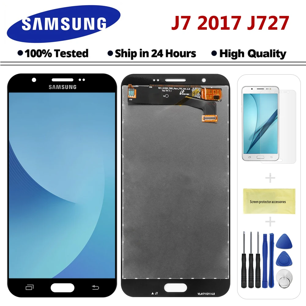Высокое качество LCDs для Samsung Galaxy J7 J727 SM J727P J727V J727A телефон ЖК дисплей сенсорный