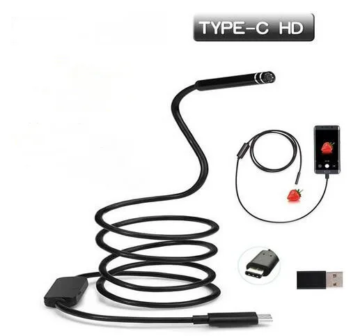 5,5 мм 1/1. 5 м usb type-C эндоскоп гибкая труба автомобиля 480P ремонт осмотр бороскоп камера для Android ПК ноутбук Macbook