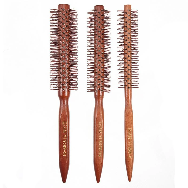 1 шт. переносная Расческа круглая Антистатическая кудрявая щетка натуральная