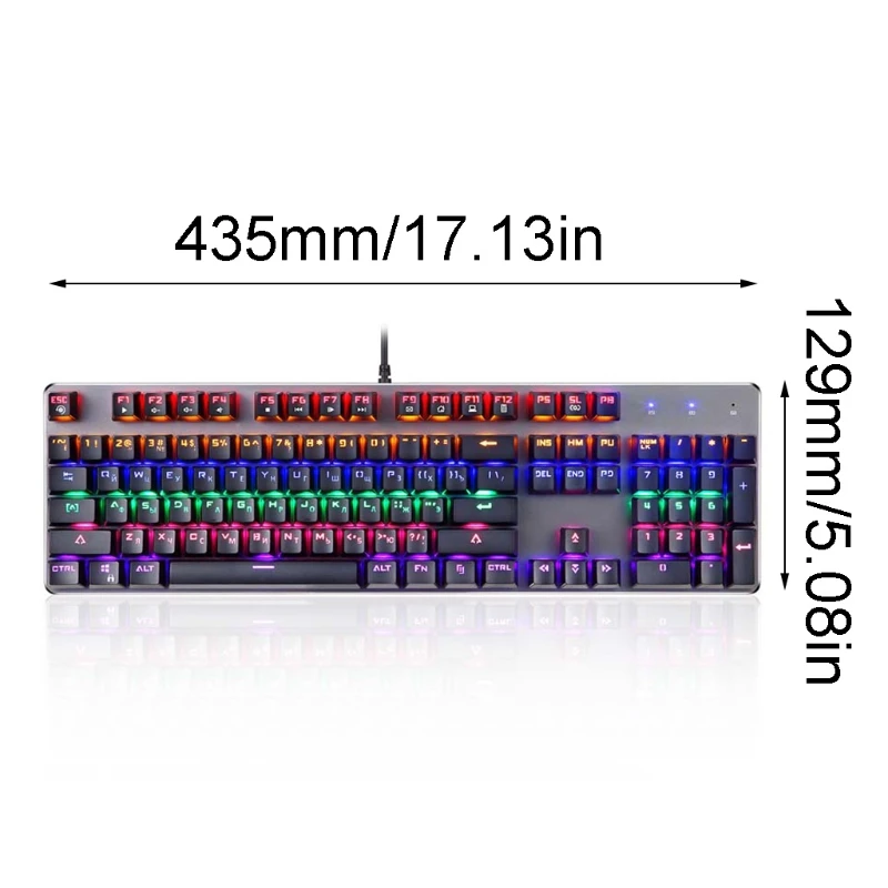 

H052 Universal RGB USB Wired Mechanical Keyboard 104 keys Russian English Gaming Keyboards for Desktop Computer Laptop PC