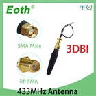 EOTH 433 МГц Антенна 3dbi sma штекер lora антенна iot модуль lorawan сигнальный приемник Антенна ipex 1 SMA Гнездовой удлинитель