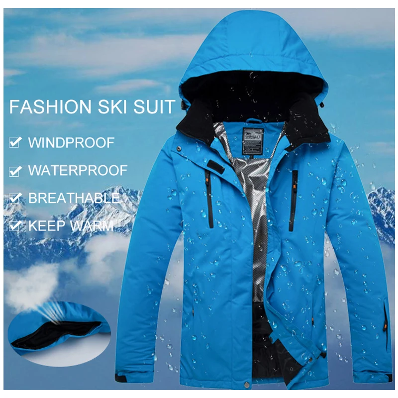 Брендовая лыжная куртка для мужчин и женщин водонепроницаемая 30 теплая зимняя