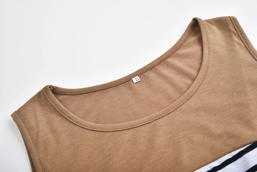 

pregnant maternity sleeveless vest breastfeeding top Stripe Nursing tops blouse breast feeding clothes cloth for women ZF