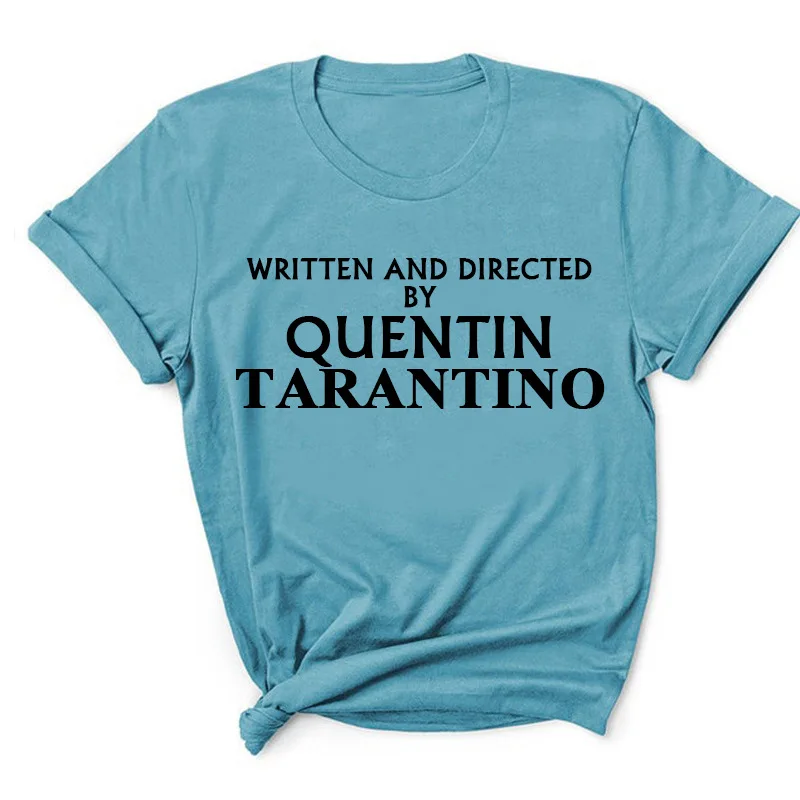 

Женская летняя футболка с надписью Quentin Tarantino, с коротким рукавом и круглым вырезом