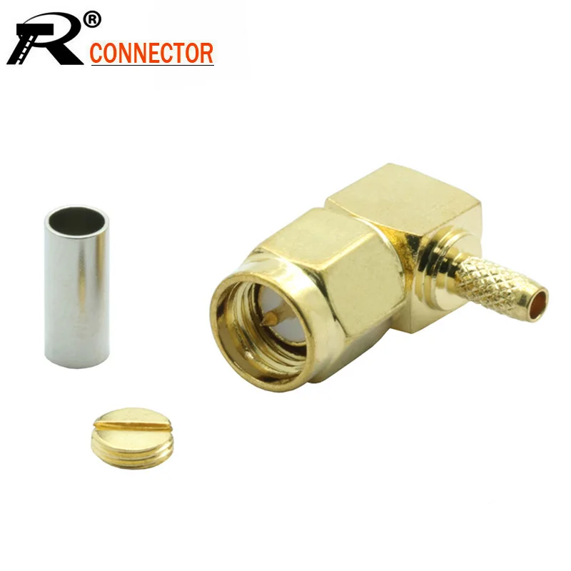 Коннектор с прямым углом SMA 100 шт./лот латунный 90 градусов штекер для RF