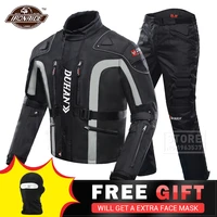 duhan motorcycle jacket kits windproof protective gear jacket pants set hip protector riding suit motorcycle pants moto jacket
