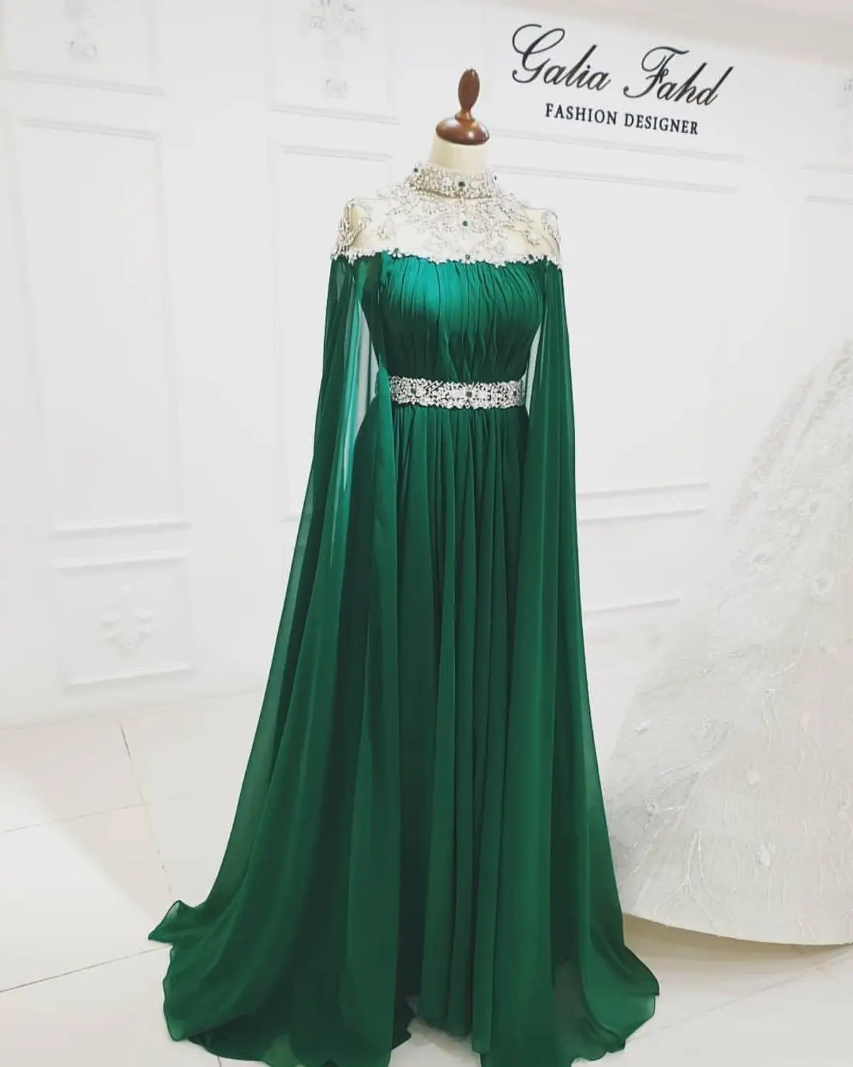 Aso Ebi зеленый Охотник арабские вечерние платья бисерные на выпускной с