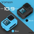 Мягкий силиконовый чехол Vamson для go pro 9 двух цветов, защитный чехол для Gopro Hero 9, черный спортивный аксессуар для камеры VP662