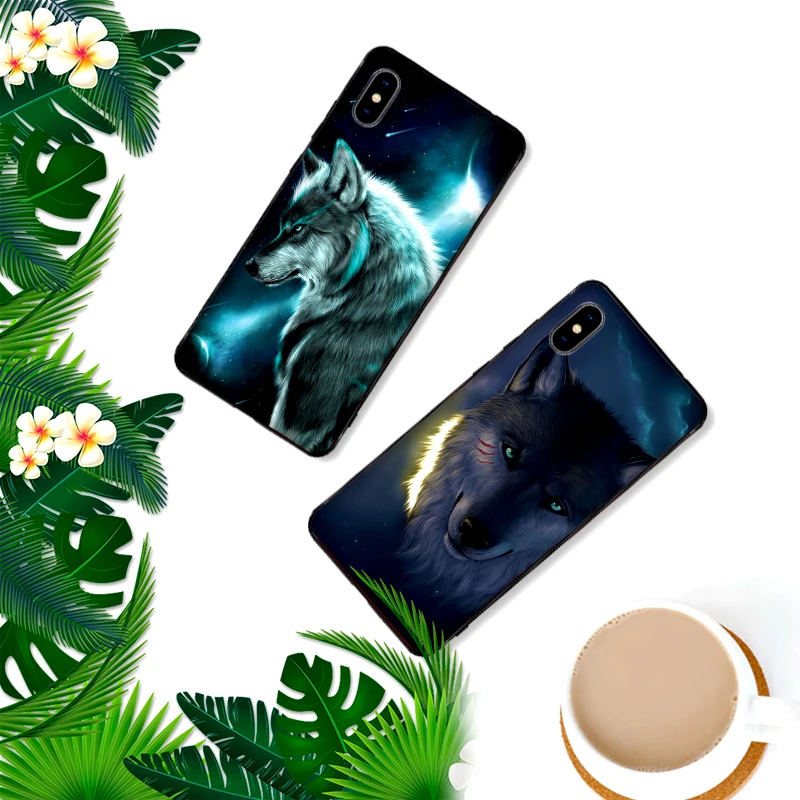 Для iPhone 6 6s 7 8 Plus X XR XS Max 5 5S SE телефон Cas художественный тренд красивый Небо волк