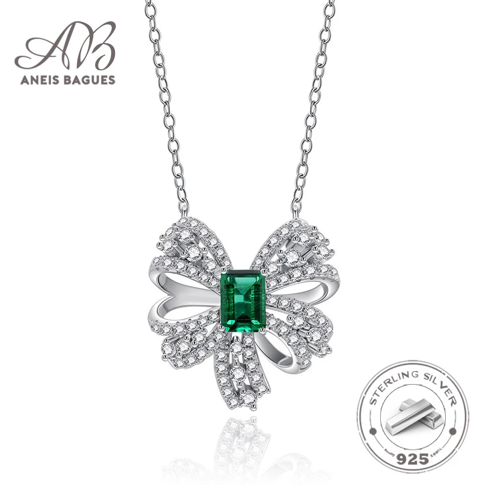 

Женское колье из серебра 100% пробы, с изумрудом