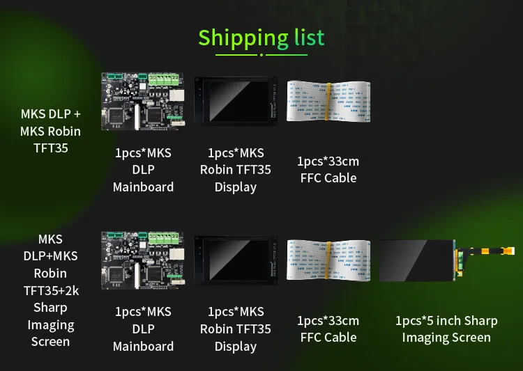 FDM lcd фотоотверждение 3d принтер плата управления MKS DLP с 3," TFT дисплеем 2K резкий экран