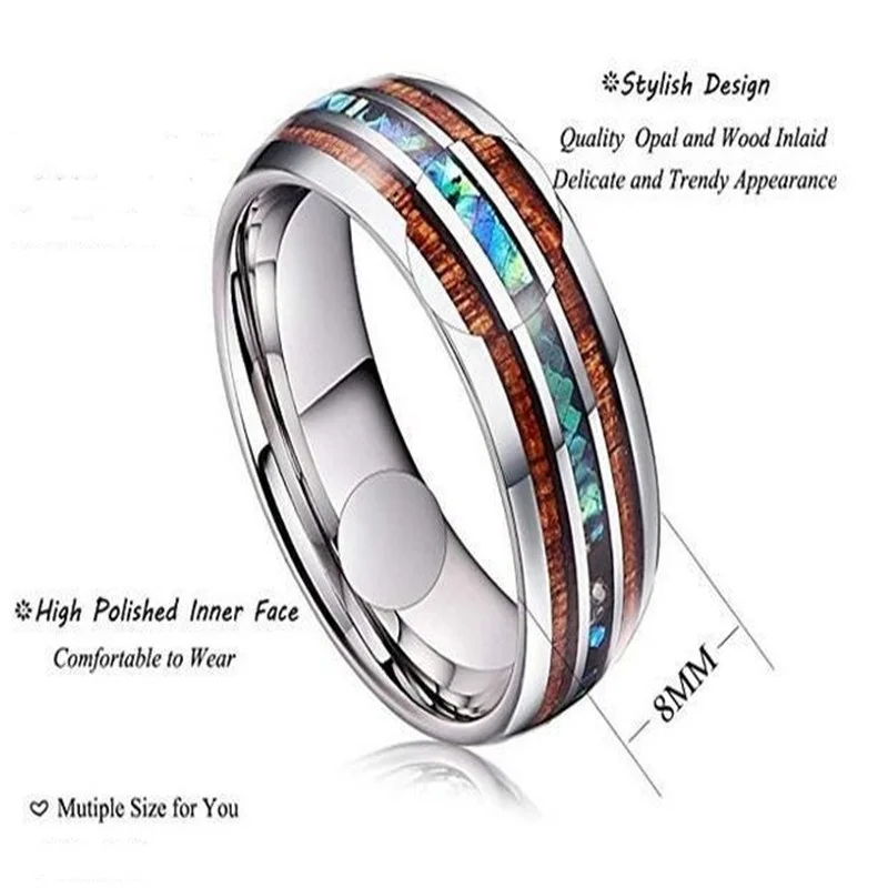 1 шт обручальные кольца для мужчин 8 мм кольцо из нержавеющей стали Гавайские