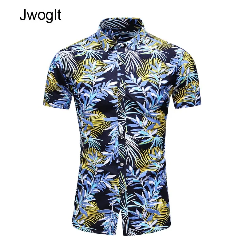 

45KG-120KG Summer New Men's Hawaiian Tropical Print Casual Button Down Beach Holiday Short Sleeve Shirt 5XL 6XL 7XL