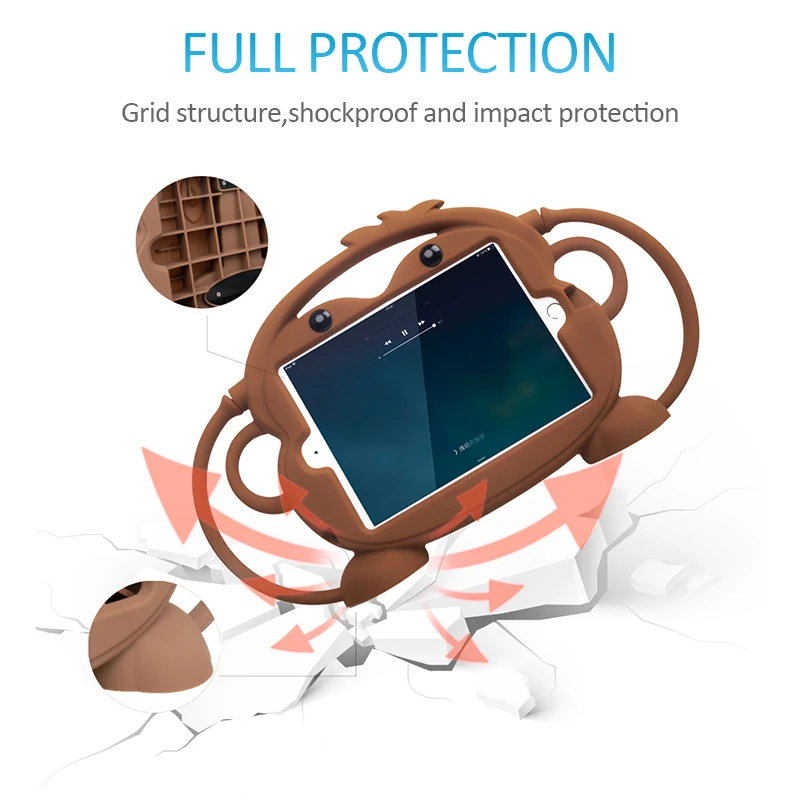 Детский силиконовый чехол CHINFAI ударопрочный нетоксичный для iPad 2018 2017 Air2 Pro 9 7