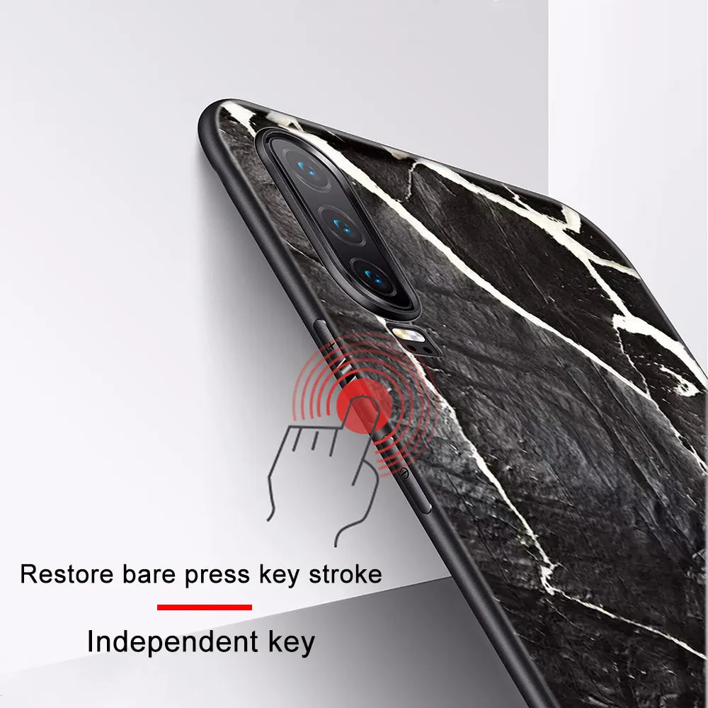 

Marble Case for Huawei P40 P30 P20 Pro Lite Mate 30 40 20 Lite Pro Honor 30 20 10 9X Pro Lite P Smart 2020 Black TPU Cover Funda