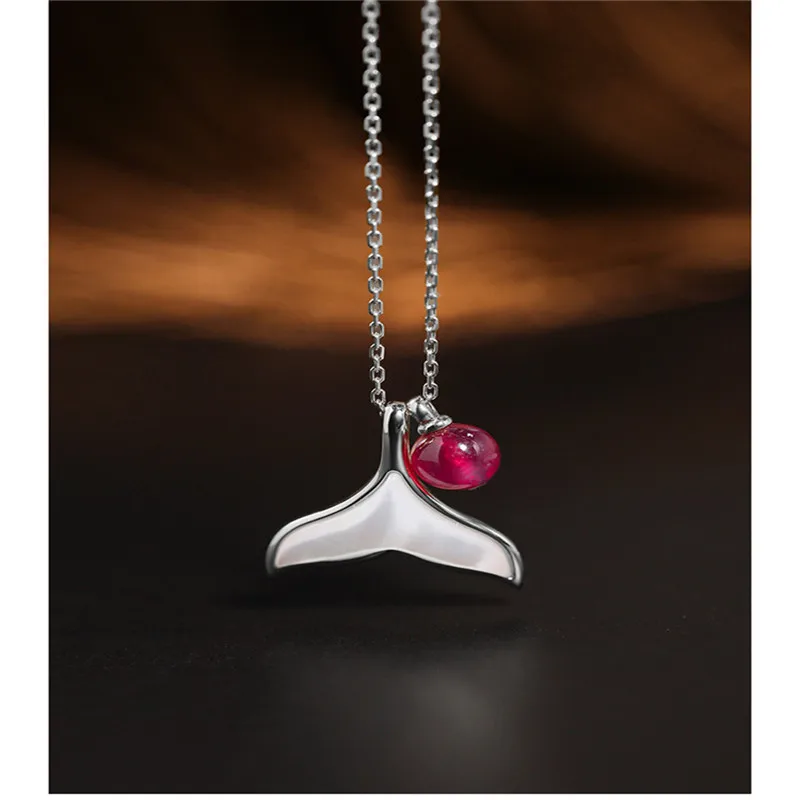 Подвеска DAIMI с рубином женская ожерелье сокровищами из серебра пробы хороший