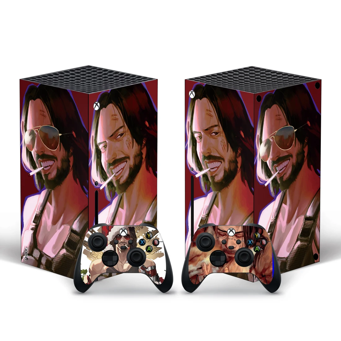 

Наклейка для консоли Yan Style Xbox Series X, наклейка для консоли и 2 контроллера, стиль 1