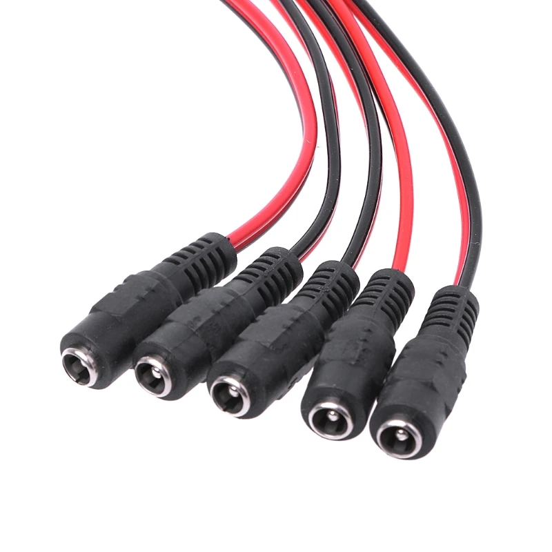 5 шт. 5x2 1 мм Женский DC Мощность разъем CCTV PSU косичка к кабелю для подключения