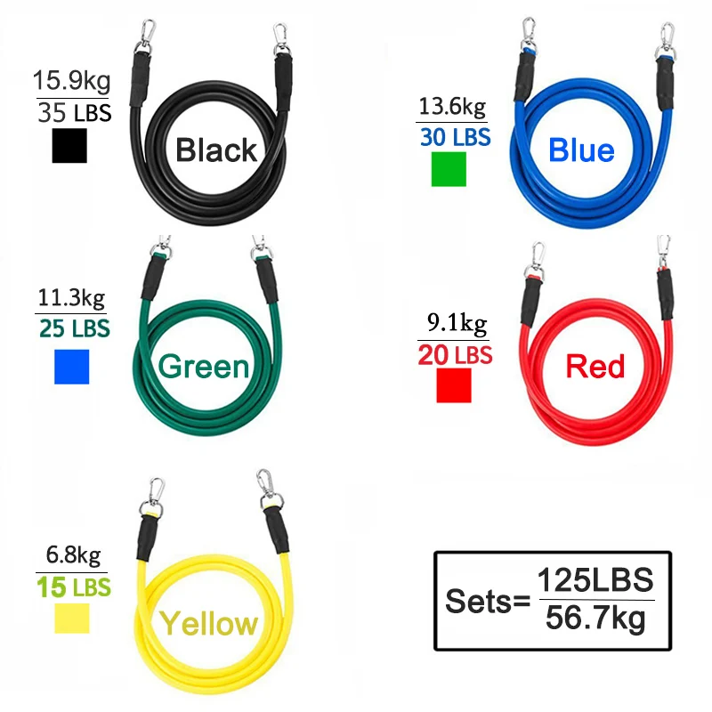 Набор эластичных резиновых лент для пилатеса комплект из 16 шт. силовых