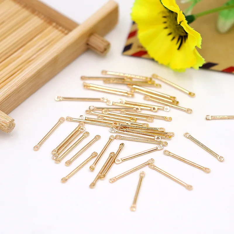 50 шт./лот Двойной цилиндрический стержень для сережек соединительный