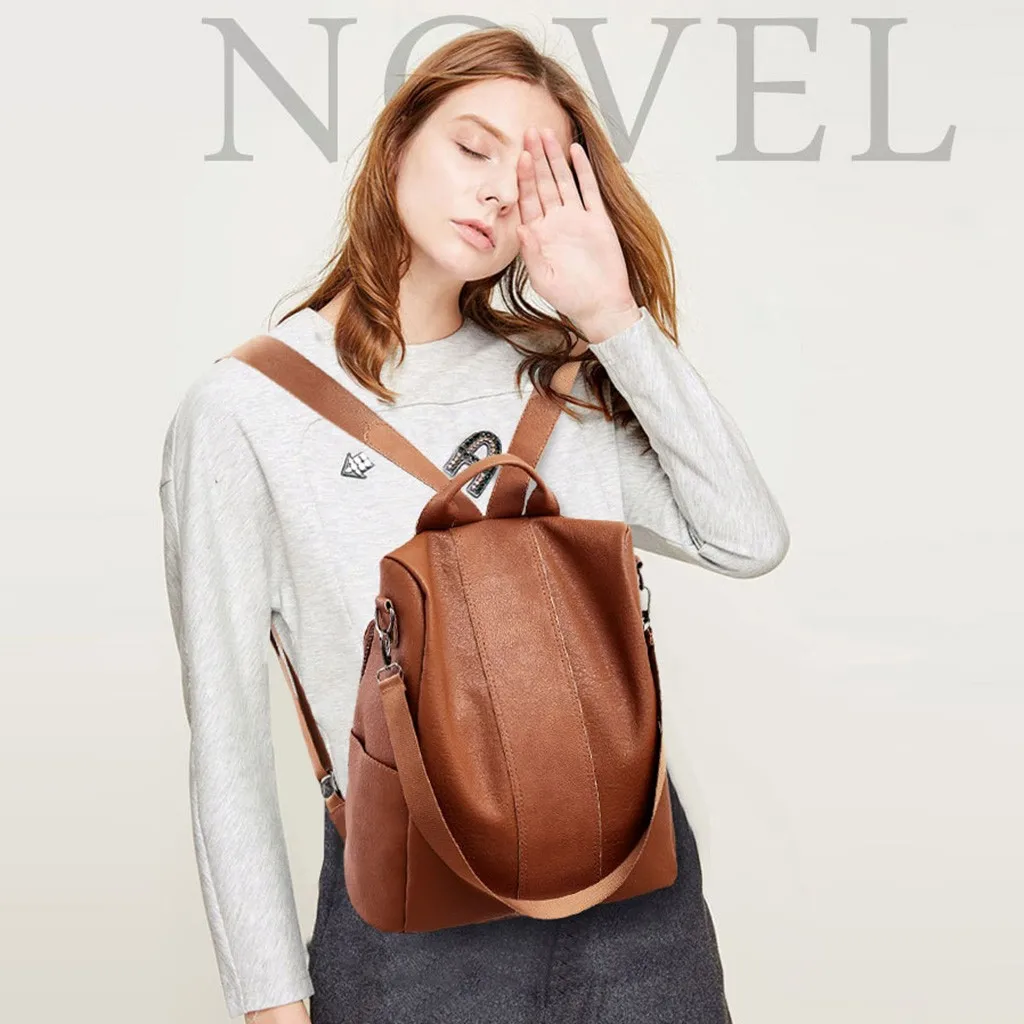 

Woman Anti-theft Backpack Bag Casual Wild Soft Leather Dual-use Large Capacity Backpack Mujer Bolsa Feminina Sac Main Femme#40