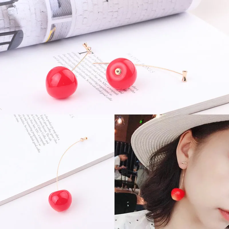 2 шт Diy Ювелирные серьги девушка японское Моделирование Вишневый вкус кулон