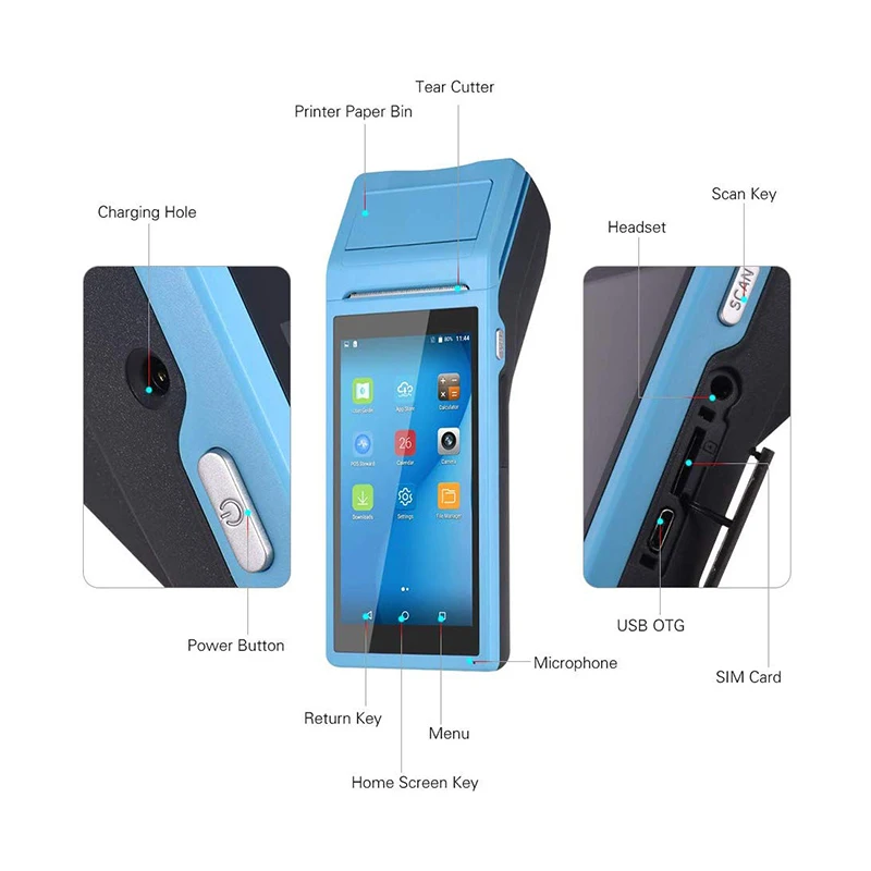 POS терминал NETUM для Android портативный КПК Bluetooth Wi Fi 3G NFC|Принтеры| |