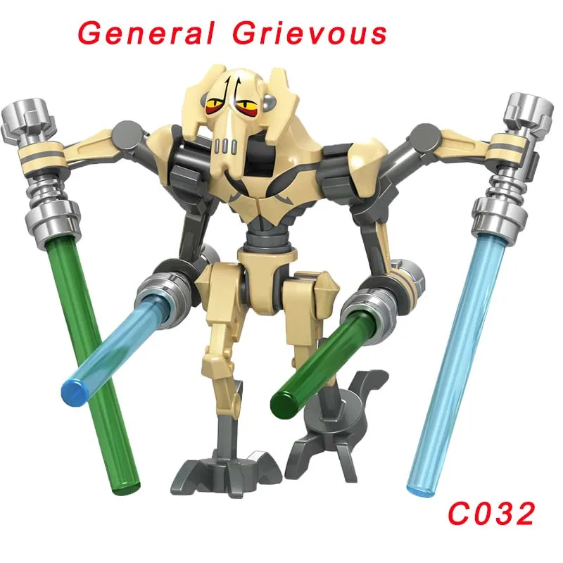 C032 Одиночная Звездные войны кирпич Боевой Дроид Malbus Leia Luke Skywalker Qui Gon Ro-Gr супер Боевой Дроид K2So строительный блок - Цвет: C032