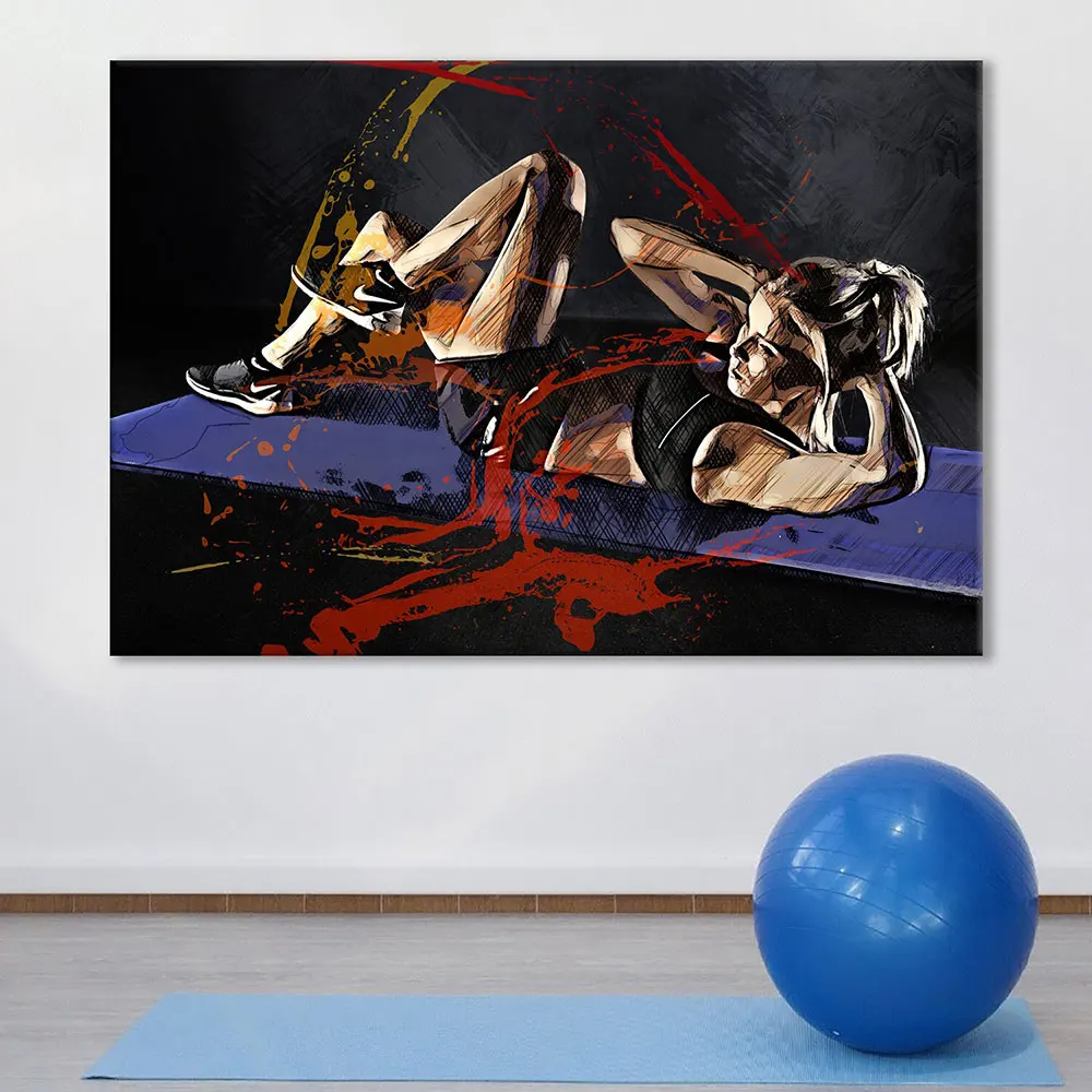 

Плакат и принт для фитнес-девушки, настенное искусство, фотография для тренировок, портрет для тренажерного зала, домашний декор, женский сп...