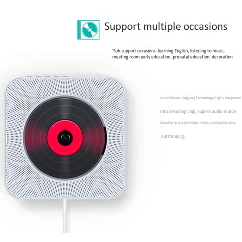 Bluetooth wireless LED screen CD player sound MP3 TF card U disk aux 3.5 USB play learning machine wall desktop speaker FM radio |