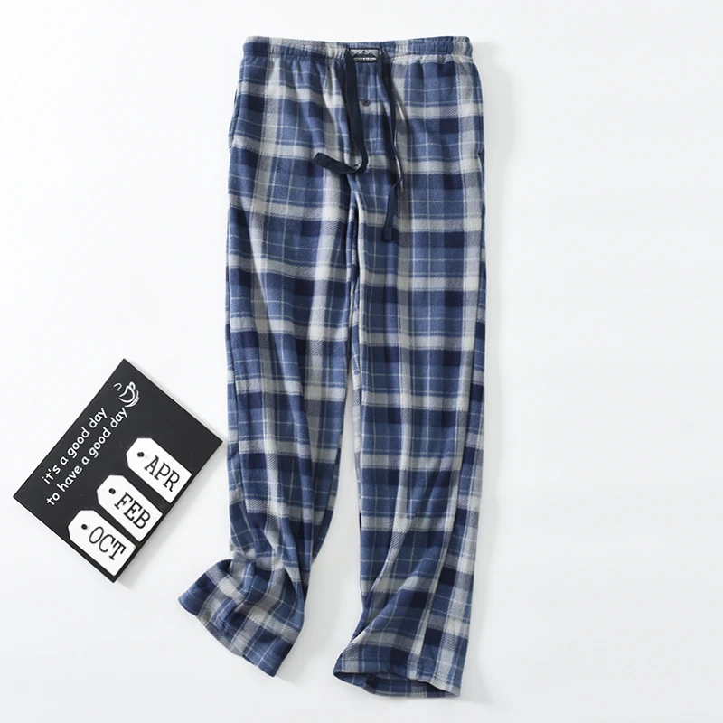 Men's Pants Trousers Fleece Plaid Lounge sleep bottoms