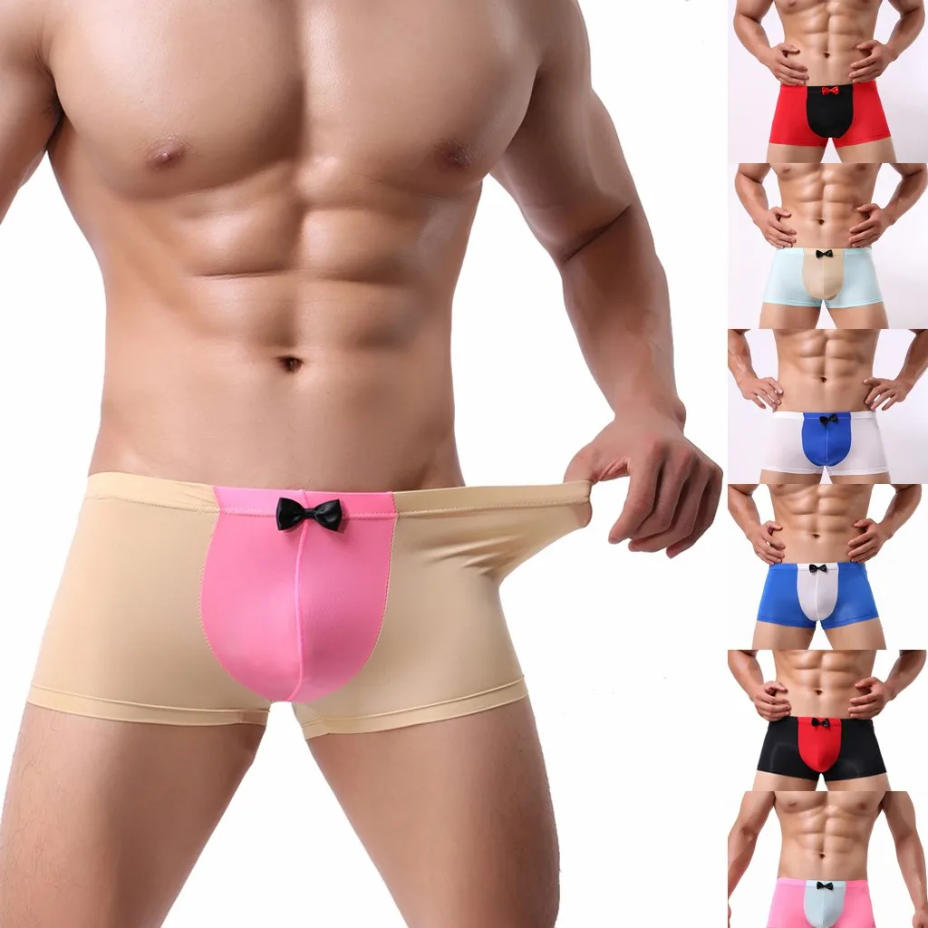 Мужские трусы боксеры черные слипы сексуальное нижнее белье для мужчин гей # y30