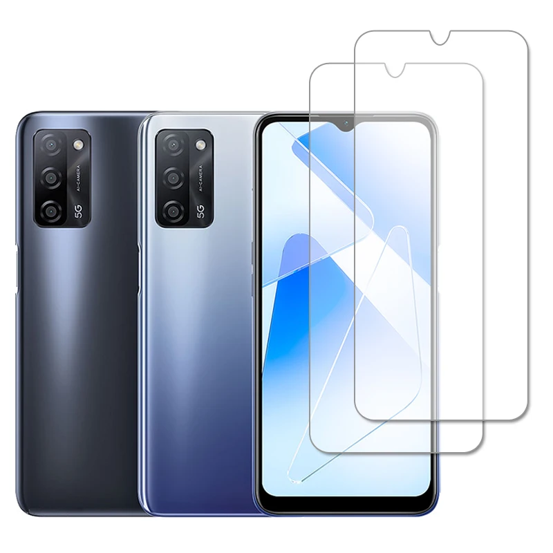 Protector de pantalla de vidrio templado a prueba de golpes para OPPO, pel&iacute;cula protectora del tel&eacute;fono HD para OPPO A53S A95 5G, 2 uds.-0