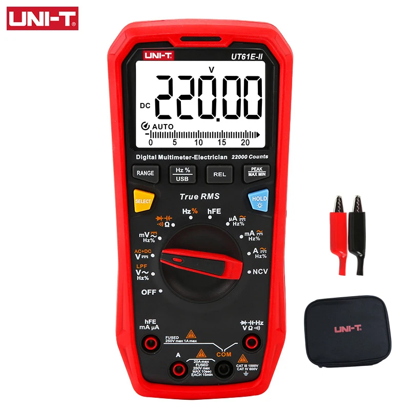 

UNI-T UT61E+ Digital Multimeter 1000V AC DC Voltage Tester Ammeter True RMS Capacitor Frequency Meter Auto Range