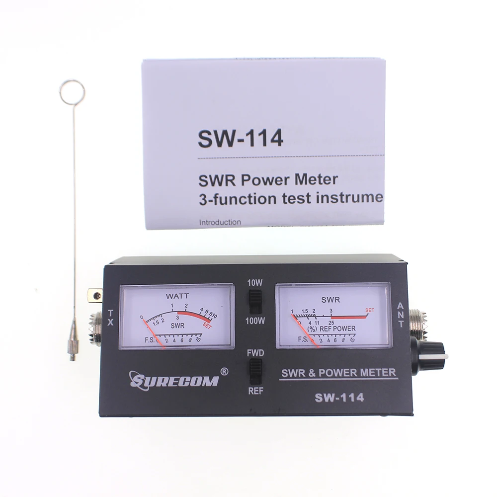 

Surecom SW-114 Test Power Meter SWR / RF / Field Strength for Relative Power 3 Function Analog with Field Strength Antenna