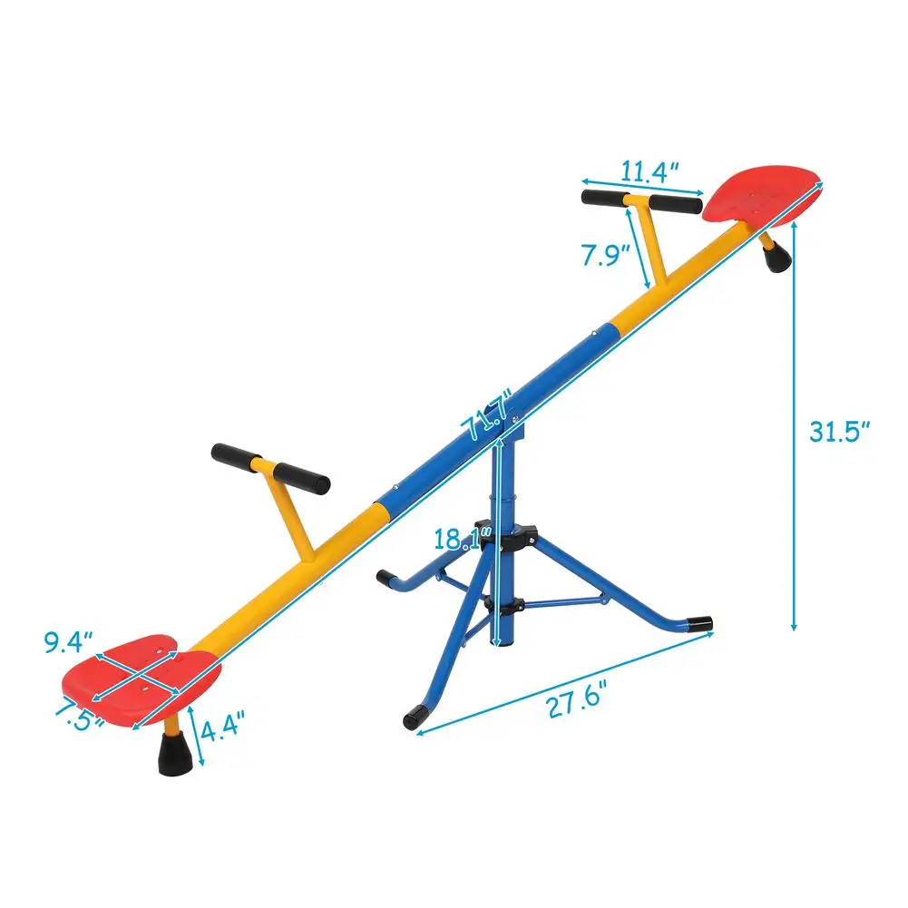 

Kids Seesaw 360 Degrees Rotation Teeter-Totter Toddlers Swivel Teeter-Totter Equipment For Home Backyard Playground Outdoor