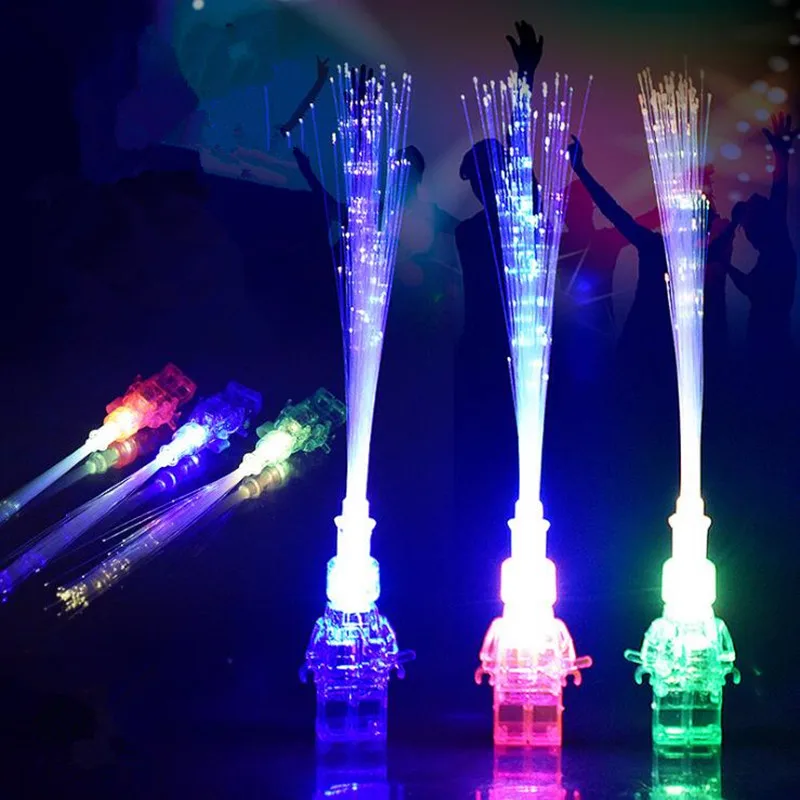 20pcs LED Glowing Fiber Finger Light Laser Beams Ring Kids Children Flashing Toys Birthday Glow Party    Carnival Holiday