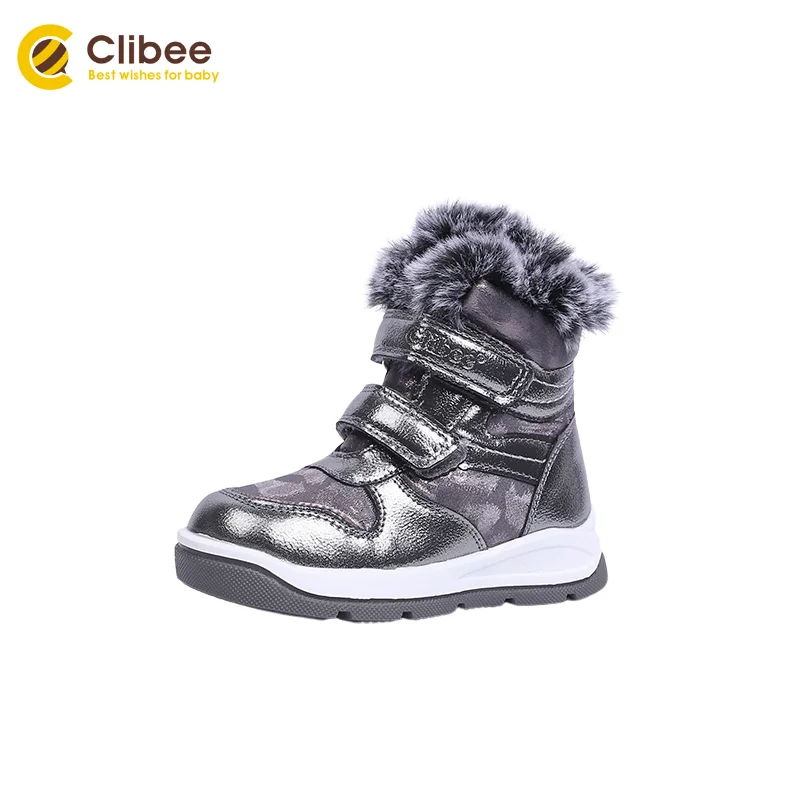 Сапоги для мальчиков и девочек CLIBEE зимние из искусственной кожи до середины икры