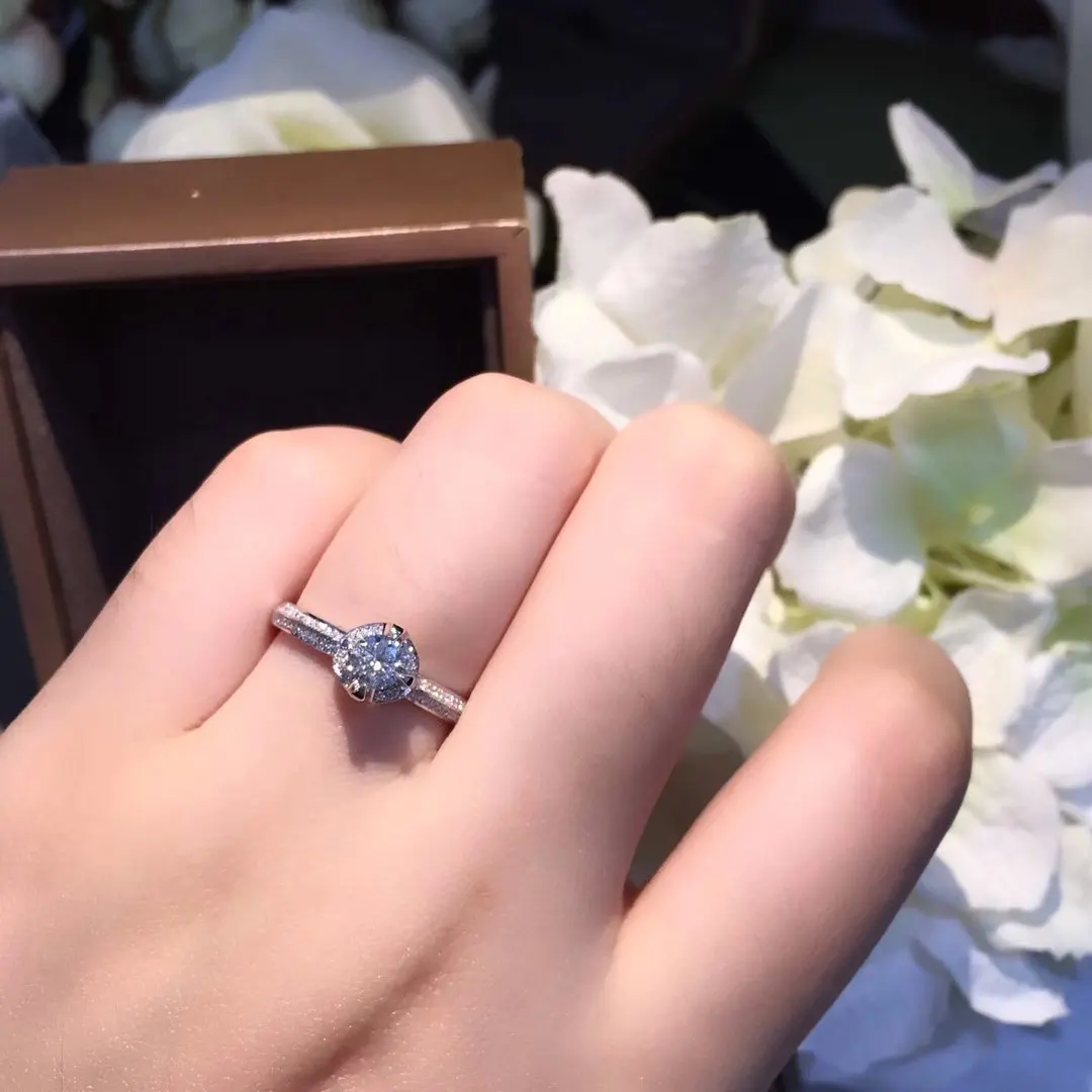 Кольцо из чистого золота 18 К с натуральным бриллиантом 2020 | Украшения и