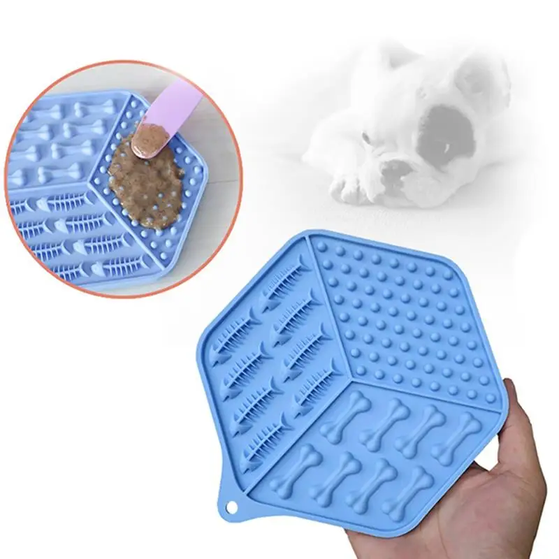 

2 Pcs/Set Silicone Dog Lick Mats Creative Pet Puppy Food Lick Mat Suction Cup Dogs Slow Feeding Food Mat Pet Dog Feeder Supplies