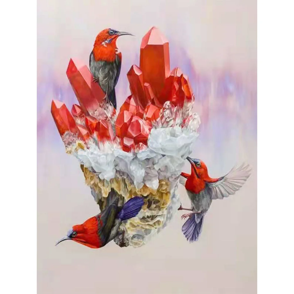 

QIZITENG Hummingbird Gem Diamond Embroidery Paintings Full Round Crafts Mosaic Set Home Decoration Gift Promotion New Arrivals