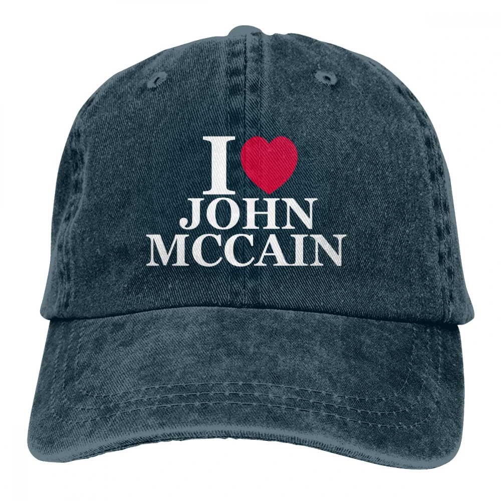 I Love John McCain Кепка черная Унисекс Мужская Женская джинсовая бейсболка с ремешком